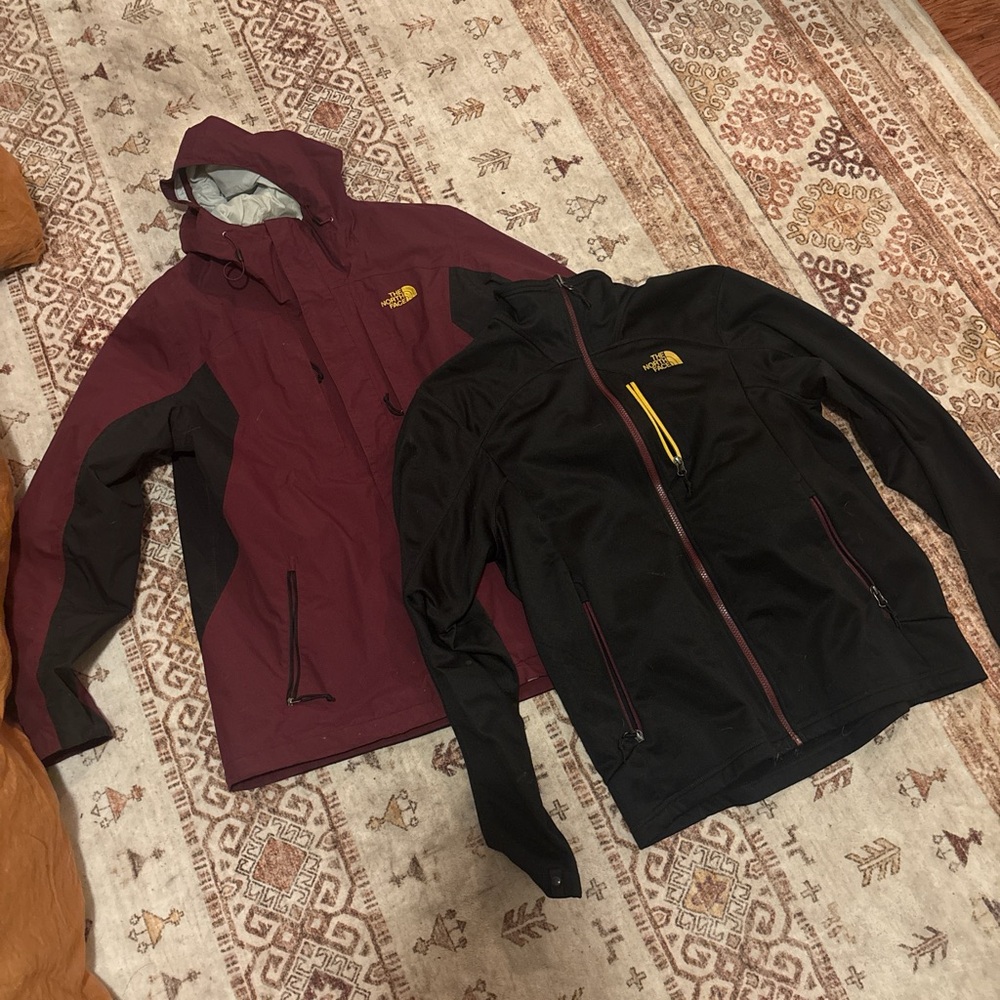 The North Face Men's Maroon and Black Performance Jackets